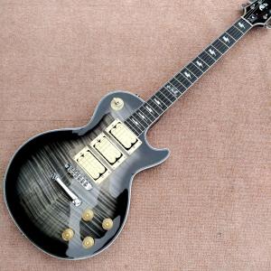 China New high-quality custom LP electric guitar with Humbucker*3 pickups, Ebony fingerboard Flame Maple Top guitar, free ship factory
