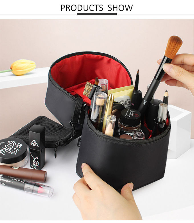 Professional Custom Pure Color Black Ladies Toiletry Bag Case Waterproof