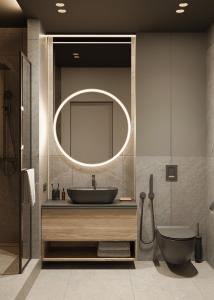 China Retro Black Customized Bathroom Tailored Modern Bathroom Cabinet With Towel Racks factory