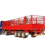 Aotong 3 Axles Livestock Store House Bar Fence Cargo Semi Trailers with 13TON
