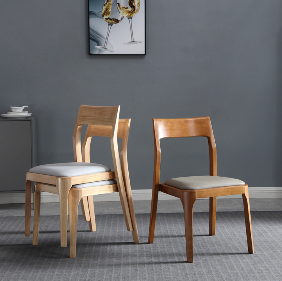 Modern Design Modern Nordic Stackable Oak Walnut Dining Chair Wooden Restaurant Dining Chairs for Home Furniture