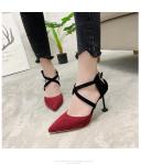 ZM038 A857-5 Summer 2020 New Cross Strap Ladies High Heel Sandals Cat Heel Women