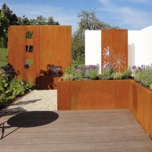 China SGS TUV 0.8mm -2.0mm Prefabricated Corten Steel Planters Square Cube factory