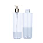 300ml Clear Makeup Remover Pump Bottle Plastic Bottle With Sprayer Golden Color