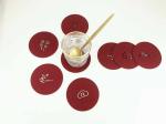 Chinese Element Wine Red Felt Coasters For Housewarming Accept Custom Size