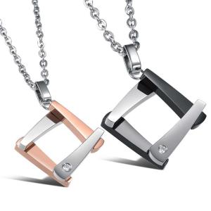 China New Fashion Tagor Jewelry 316L Stainless Steel couple Pendant Necklace TYGN080 factory