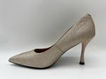 lt Gold Glitter Womens Shoes 3 Inch Stiletto Closed Toe High Heel