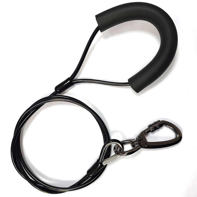 Adjustable Dog Rope Leash Stainless Steel Pet Tie Out Chain Rope Leash With Snap Hook