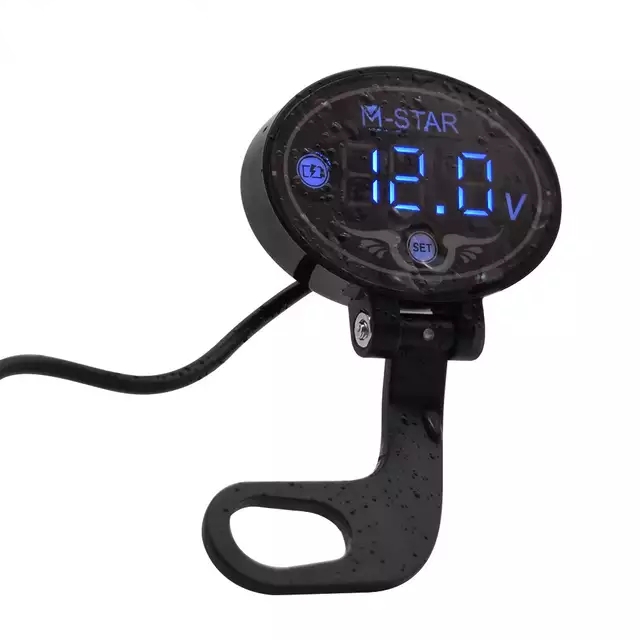 ODM Waterproof Motorcycle Voltmeter , 5.3*4*1cm 12v Digital Voltmeter