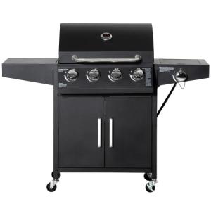 China 59.5*12cm Warming Area 4 Burner Propane Gas Grill with Side Burner and Cabinet Style factory