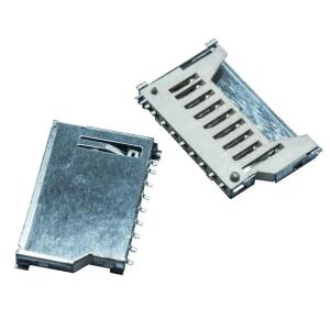 2.5mm Pitch 2.8H 9pin SD Memory Card PCB SMT Type Connector Push Pull Type