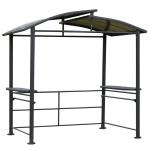 Interlaced Vented Polycarbonate Roof AJUNION Outdoor BBQ Gazebo with Steel Frame