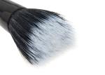 Black Long Handle Flat Top Brush Buffer Makeup Brush With White Black Nylon Hair
