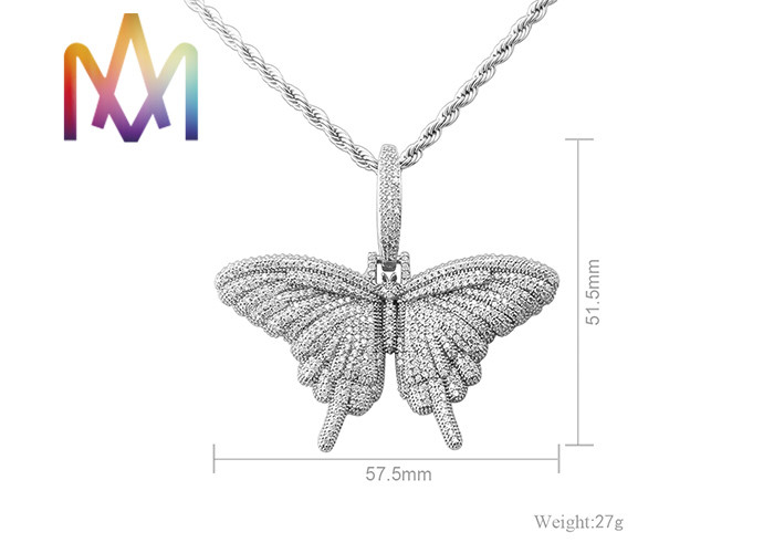 27g Fadeless Butterfly Pendant Cubic Zirconia Necklace