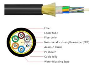China Outdoor Fiber Optical Cable ADSS Cable 24 Core 48core 96Core ADSS Fibra Optica Cable factory