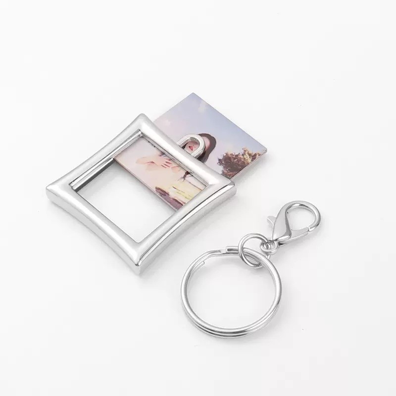 DIY Keyring Personalized Sublimation Photoframe Keyrings Printable Pendant Keychains Ornaments