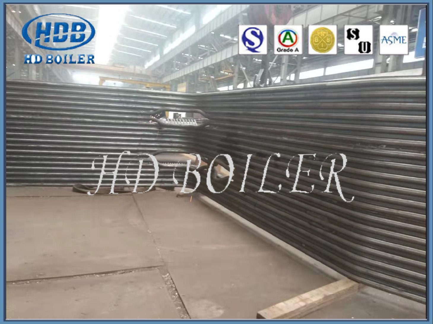 Carbon Steel Water Wall Panel , Boiler Membrane Wall Embossing Surface