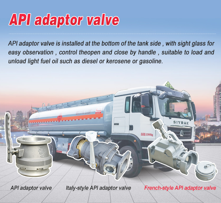 Oil Tanker Discharge Valve API 3 Inch Adaptor for -20 to 70 Degree Celsius Media Temperature and 0.6 Mpa Pressure