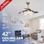 Smart Decorative Invisible Bladeless Neon Chandelier Ceiling Fan for Home Hotel