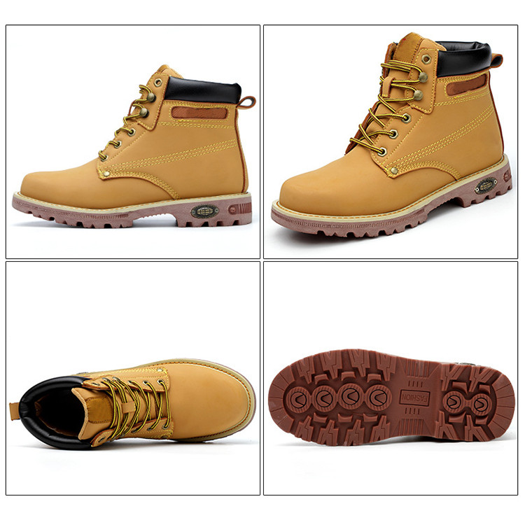 Safety Shoes With Steel Toe Cap And Steel Midsole Safety Boots Anti-Smashing Anti-Puncture For Worker
