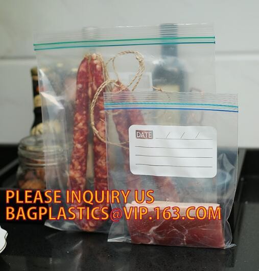 China Food grade packing PE transparent custom printed zipper bags with double zipper, Sandwich  baggies food freezer ba factory