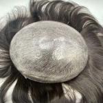INJECTION Thin Skin V-loop Human Hair Man Toupee Men Wig 1 Piece INDIAN Hair