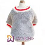 Rib Knit Short Sleeve Pet T Shirt Keep Warm Soft Sherpa T Shirt For Dog