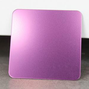 China SS 304 316 Sandblasting Metal Sheet AFP Finish PVD Purple Bead Blasted stainless steel sheet factory