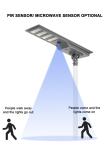 Solar Powered LED Street Light Lighting Time Sustain 3 Rain Days Product Size