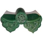 Plain Chinese Ceramic Roof Tiles Green Glazed Handmade Clay Roof Tiles