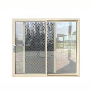 China Aluminium Double Glass Sliding Door With Stainless Steel Security Mesh factory