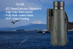 22mm Eyepiece Cell Phone Monocular 12x56 High Index Bak4 Prism Optics