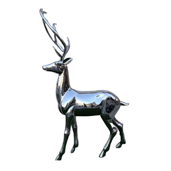 China Stainless Steel Deer Sculpture Multiple Shapes Garden Animal Statues factory