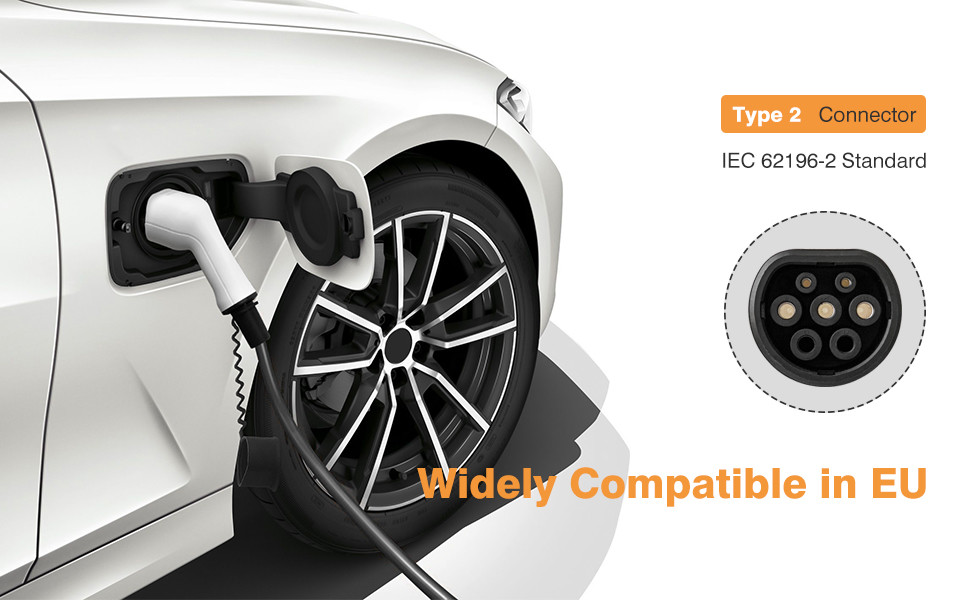 1 / 3 Phase EV Charging Cable Type 2 to Type 2 22kW 7KW Electric Car Charging Connector