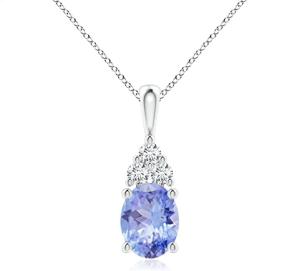 China Women Girls Angara Natural Tanzanite Solitaire Pendant Necklace 14K Solid factory
