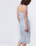 2018 Summer Linen Fabric Slip Wrap Dress Ladies