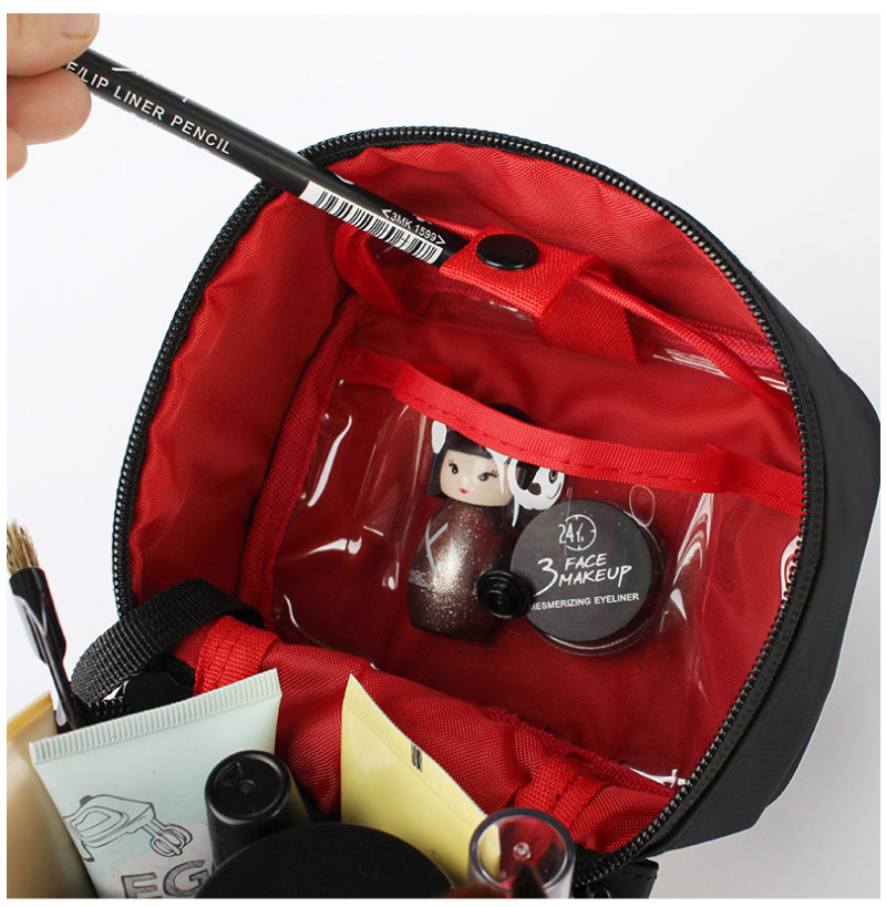 Professional Custom Pure Color Black Ladies Toiletry Bag Case