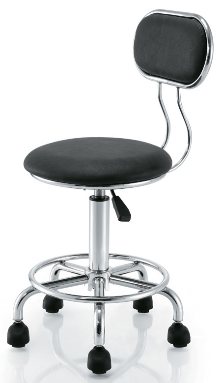 Seat Hight Adjustable Bar Chair Backrest For Hair Salon , Brown Color