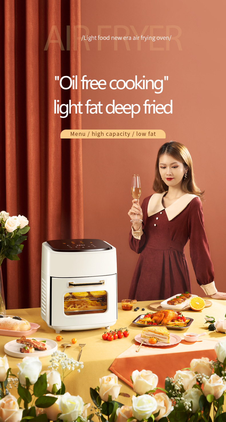 220-240V Large Capacity Air Fryer Oven with Touch Screen Control and Oil-Free Cooking
