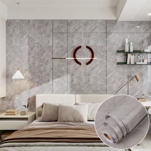 China Waterproof 3D Marble Effect Wallpaper Grey 50m Wallpaper That Looks Like Marble factory