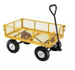 Industrial Garden Wagon Cart 300kg Capacity And Metal Wire Spoke Garden Trolly