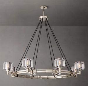 China Nickel / Brass / Bronze Finish Custom Made Chandelier Ceiling Mount 48'' Diam 7'' H factory