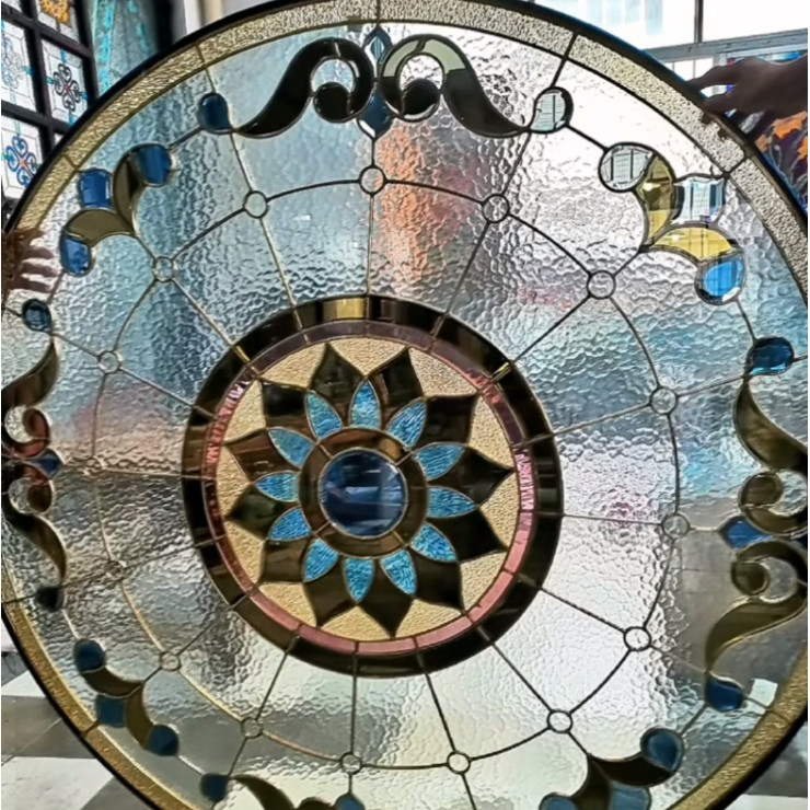 Islam Dome Triple Glazing Tempered Stained Glass For Mosque Handmade Decorative Dome Skylight