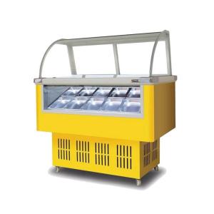 China Ice Cream Dipping Sauce Cabinet Display Fridge Cake Ice Porridge Cabinet Multi Bucket factory