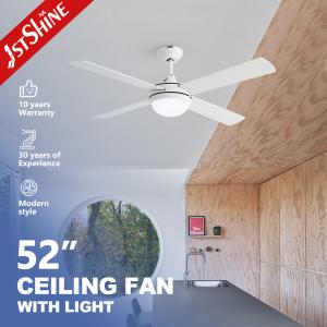 China Simple White Ceiling Fan With Lamp Light 3-Speed AC Motor factory