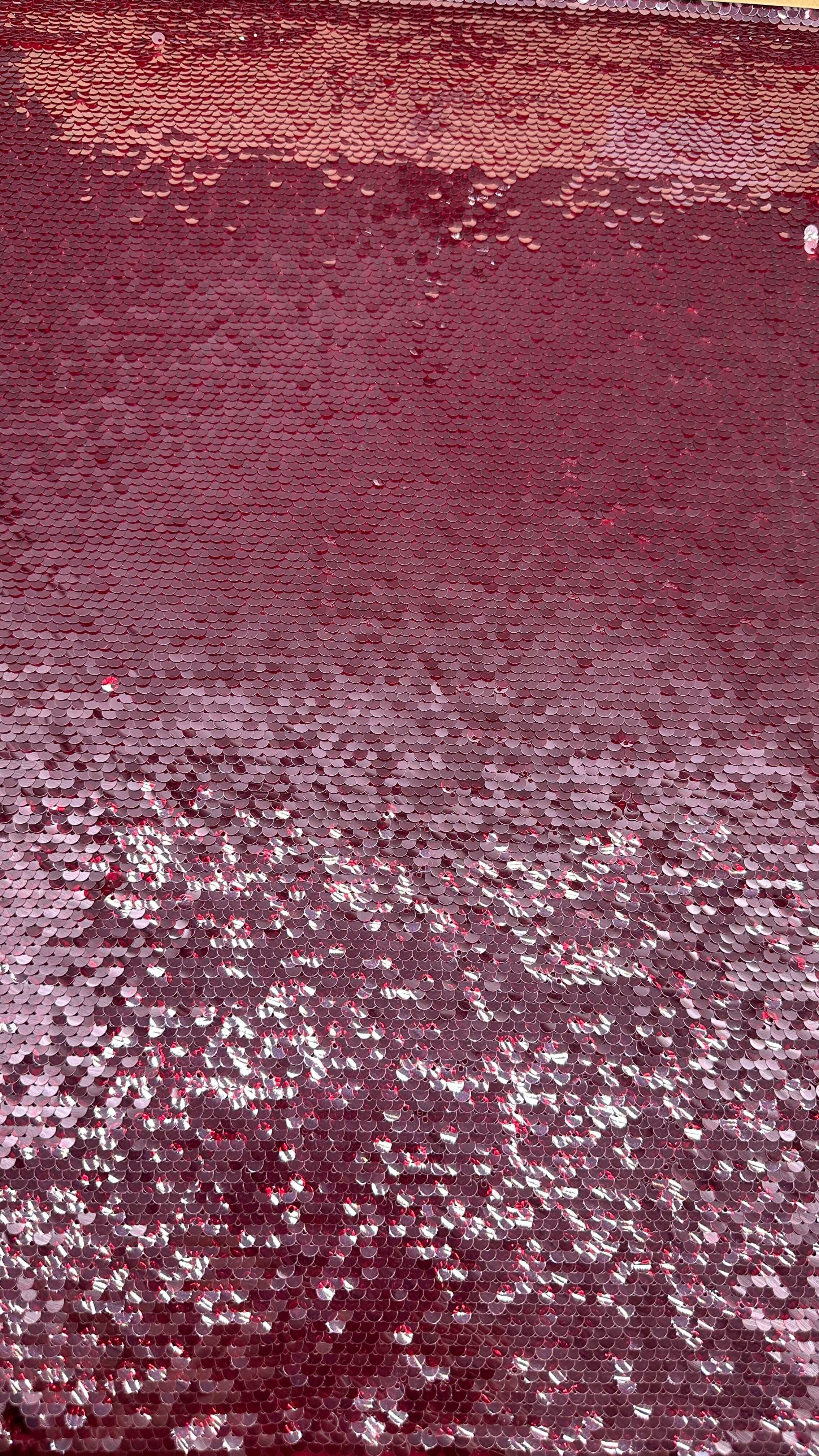 Leafy Red Sequin Embroidery Fabric For Party Occasions Dresses