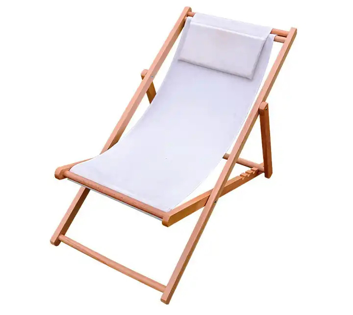 Solid Wood Folding Lounge Chair for Outdoor Garden Beach and Camping Foldable Design