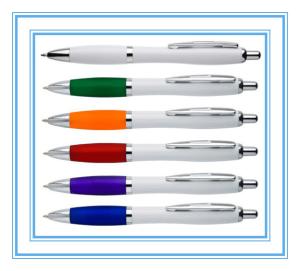 China white curvy plastic contour ball pen for gift promotion factory