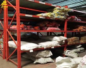 China 4 Beam Level Medium Duty Steel Rack Q195 Steel Material Assembly Columns factory