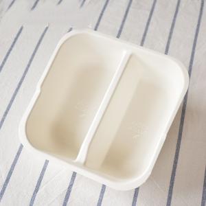 China Disposable Pulp Pet Travel Bowl Cat Dog Food Basin Dry Wet Two Grid factory